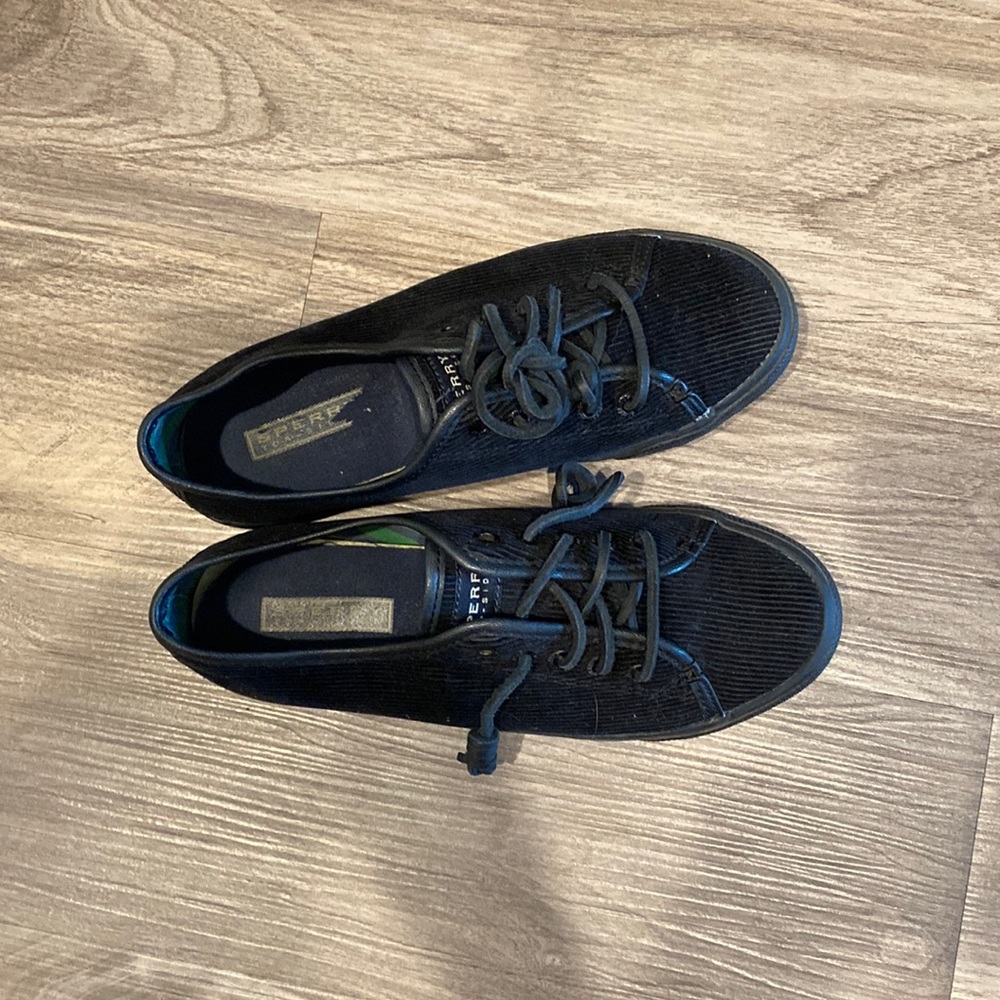 Corduroy  black Sperry Sneakers. Worn a handful of times